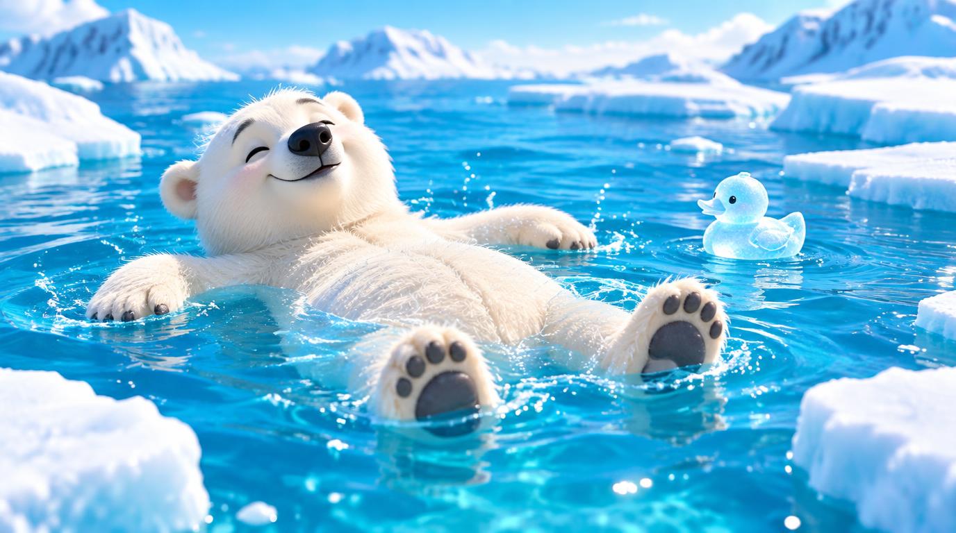 Любят ли белые медведи воду и купание